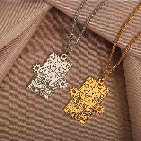 ⚫️𝟲𝟱%𝗢𝗙𝗙|𝗯𝘂𝗻𝗱𝗹𝗲𝘀𝟯+⚫️ ⚜️[𝟯/$𝟭𝟴]⚜️Star Tarot Steel Necklace NEW - Picture 5 of 10